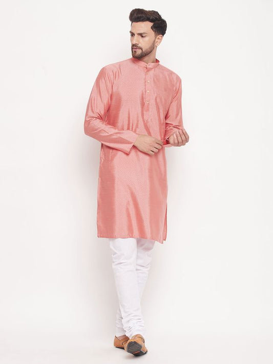 Men's Fawn Cotton Linen Straight Kurta Pyjama Set
