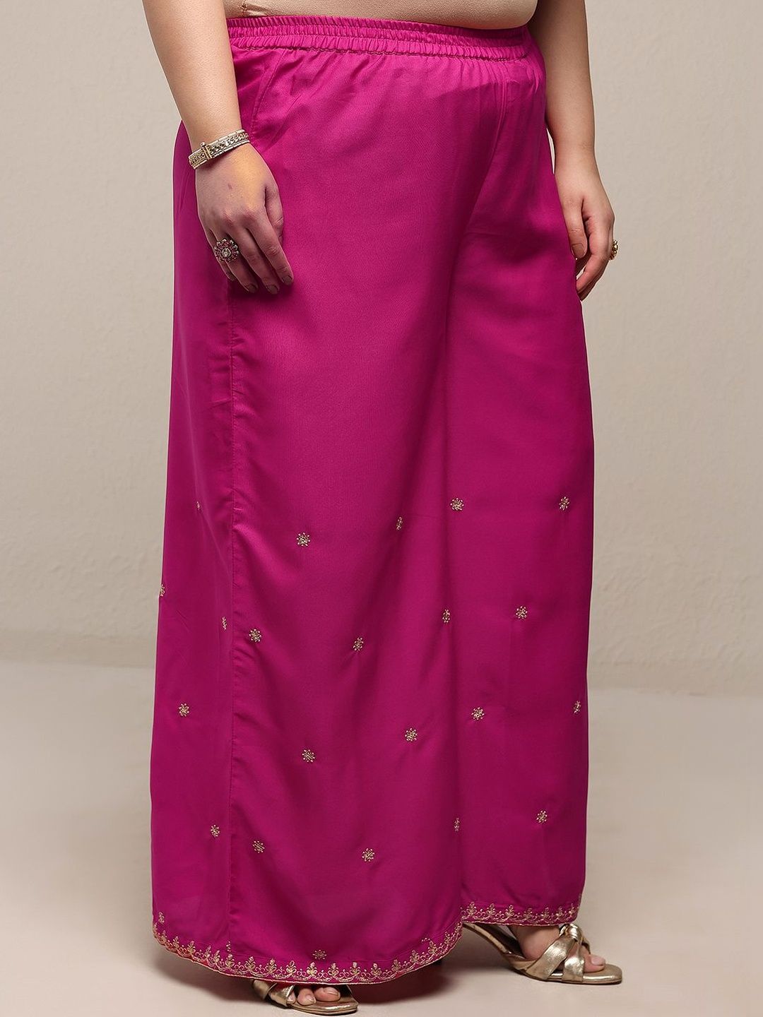 Dhiyona Women's Plus Size Ethnic Motifs Printed Kurta with Palazzos & With Dupatta