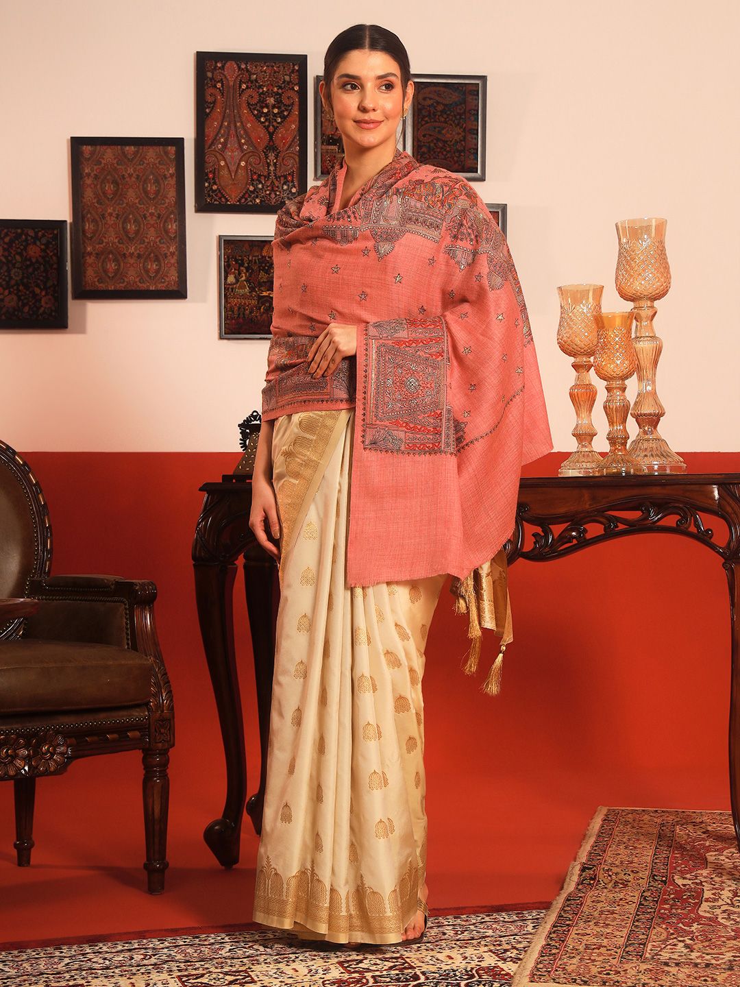 Dhiyona PA Paisley Embroidered Shawl