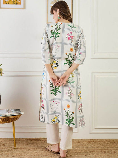 Dhiyona IE Printed Linen Tunic With Trousers Co-Ords