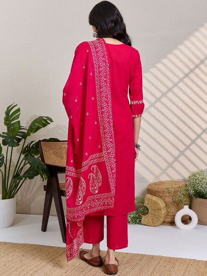 Women Paisley Printed Regular Pure Cotton Kurta with Trousers & With Dupatta