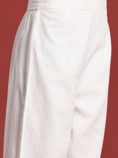 Dhiyona IE Floral Embroidered Thread Work Pure Cotton Kurta with Palazzos