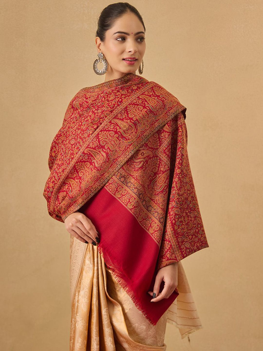 Dhiyona PA Floral Woven Design Jalwaa Jamawar Shawl