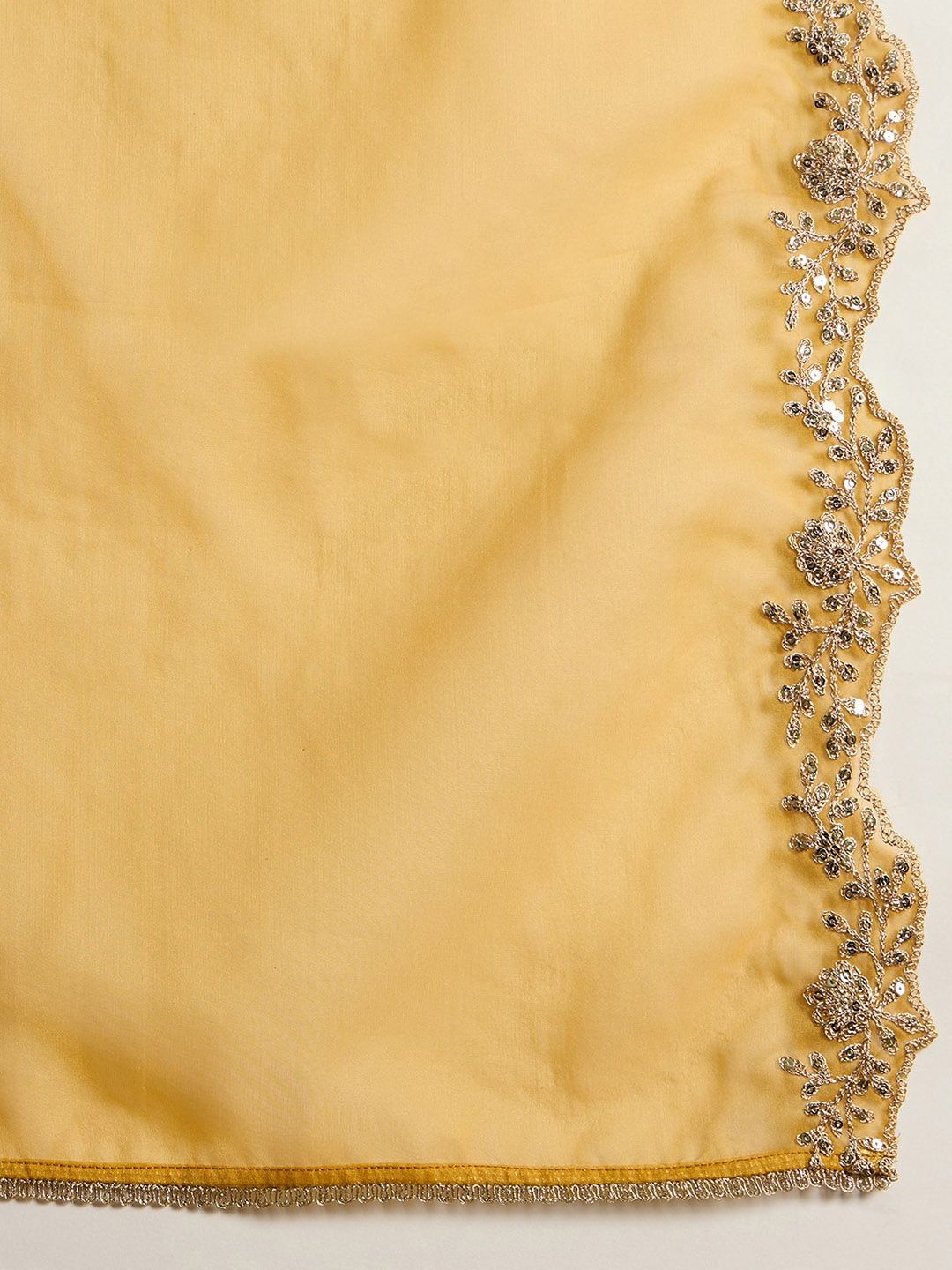 Floral Embroidered Kurta With Trousers & Dupatta