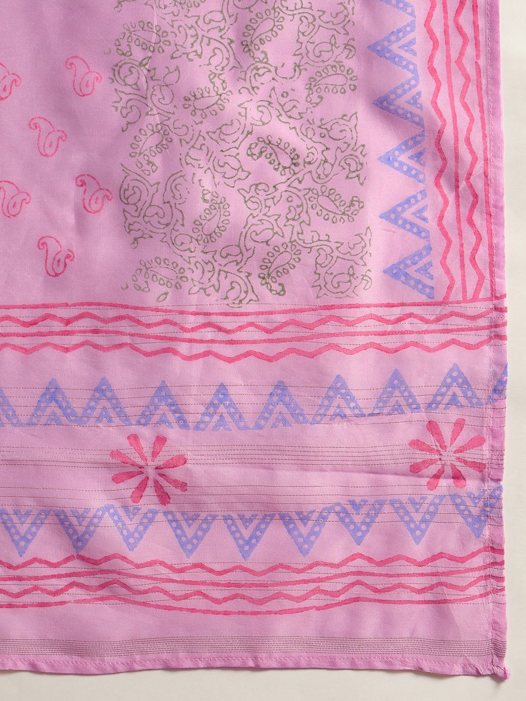 Dhiyona IE Floral Embroidered Thread Work Straight Kurta With Trousers & Dupatta
