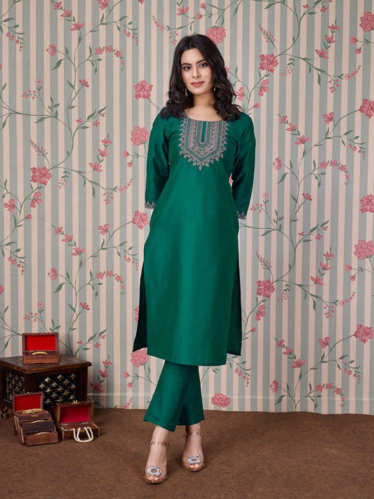 Dhiyona OD  Women Embroidered Straight Kurta