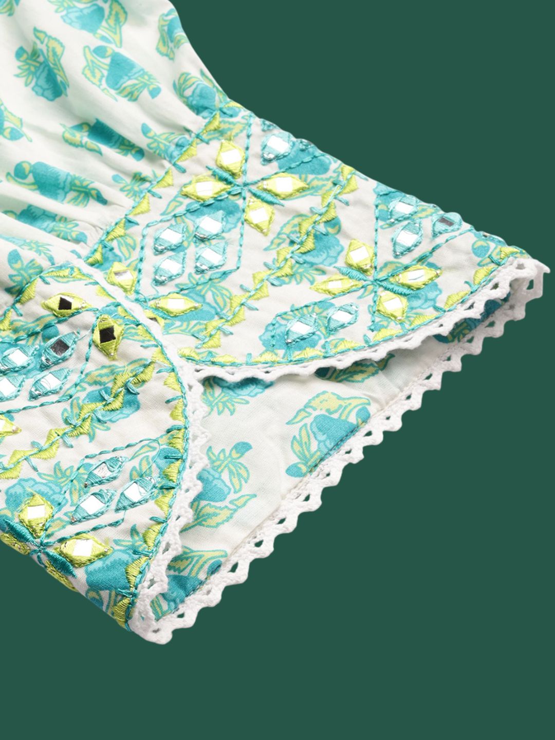 Women Floral Printed Regular Pure Cotton Kurta with Trousers & With Dupatta