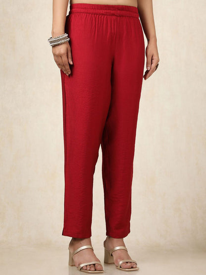 Dhiyona SO Women's Floral Woven Design Zari Work Brocade Kurta With Trousers & Dupatta