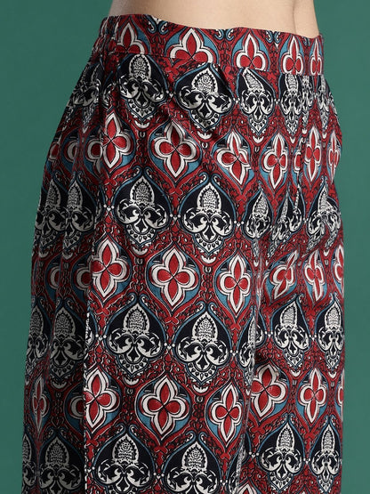 Women Floral Printed Regular Pure Cotton Kurta with Trousers & With Dupatta