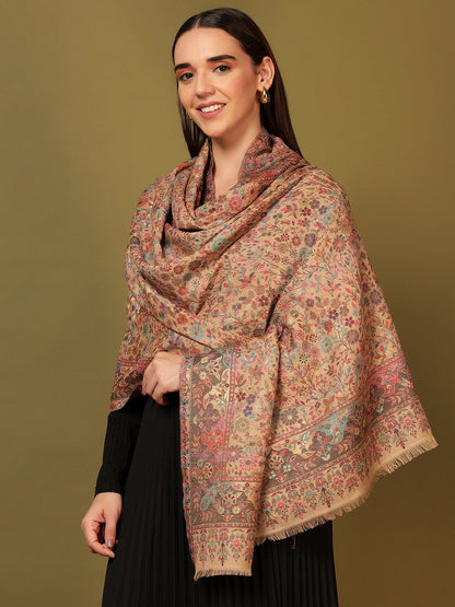 Dhiyona PA Floral Woven Design Woolen Shawl