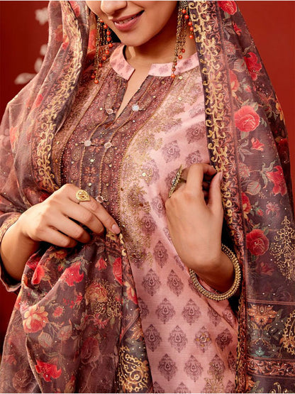 Dhiyona WP Women Ethnic Motifs Printed Kurta with Palazzos & Dupatta