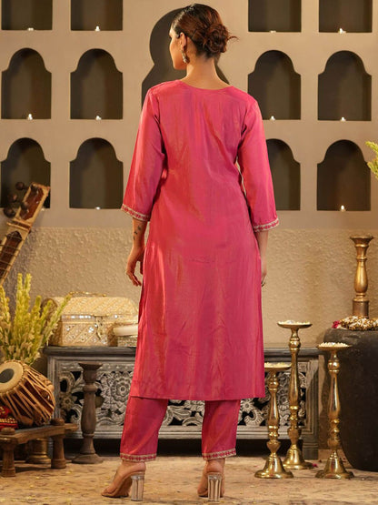 Women Ethnic Motifs Embroidered Regular Kurta with Trousers