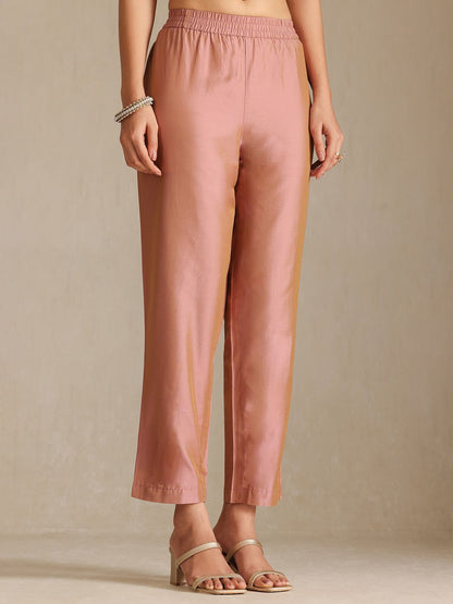 Dhiyona SO Women's Floral Yoke Design Notch Neck Muslin Zari Straight Kurta With Trousers & Dupatta