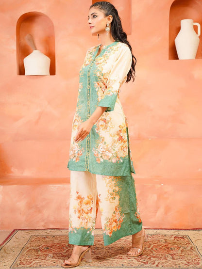 Women Floral Printed Kurta with Palazzos