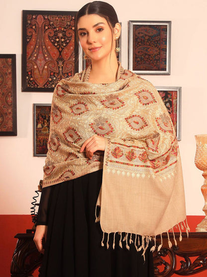 Dhiyona PA Nalki Paisley Embroidered Meherin Wool Shawl