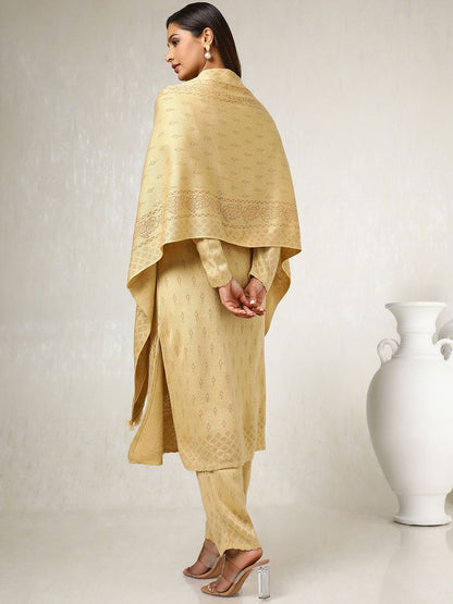 Dhiyona SO Women's Women Ethnic Motifs Regular Thread Work Kurta with Trousers & With Dupatta