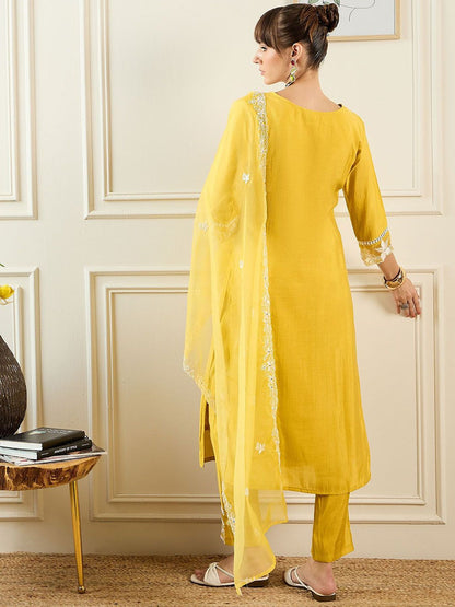 Dhiyona IE Women Yellow Kurta Sets