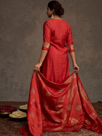 Women Ethnic Motifs Embroidered Kurta with Trousers & Dupatta