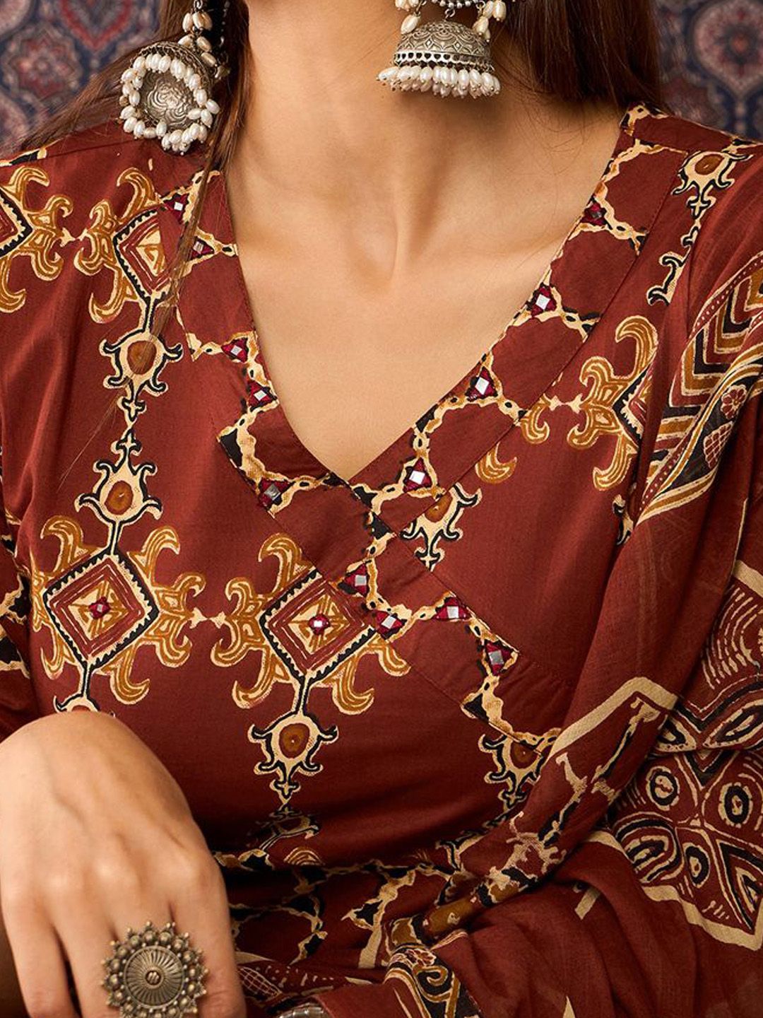 Women Ethnic Motifs Printed Pure Cotton Kurta with Trousers & Dupatta