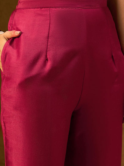 Dhiyona IE Floral Embroidered Sweetheart Neck Straight Kurta With Trousers & Dupatta