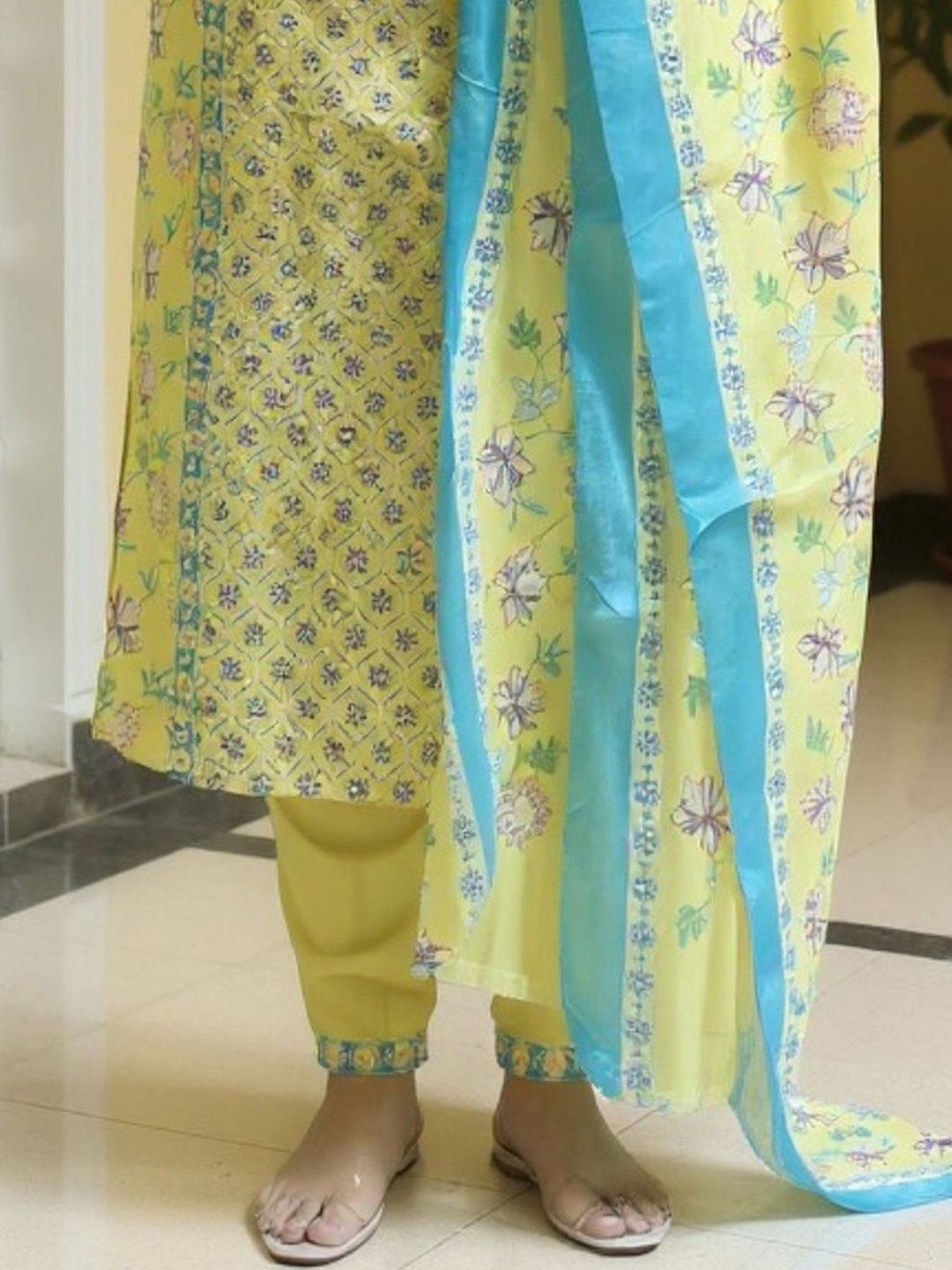 Women Ethnic Motifs Printed Regular Pure Cotton Kurta with Trousers & Dupatta