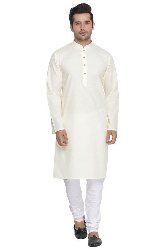 Men's Beige Cotton Linen Straight Kurta Pyjama Set