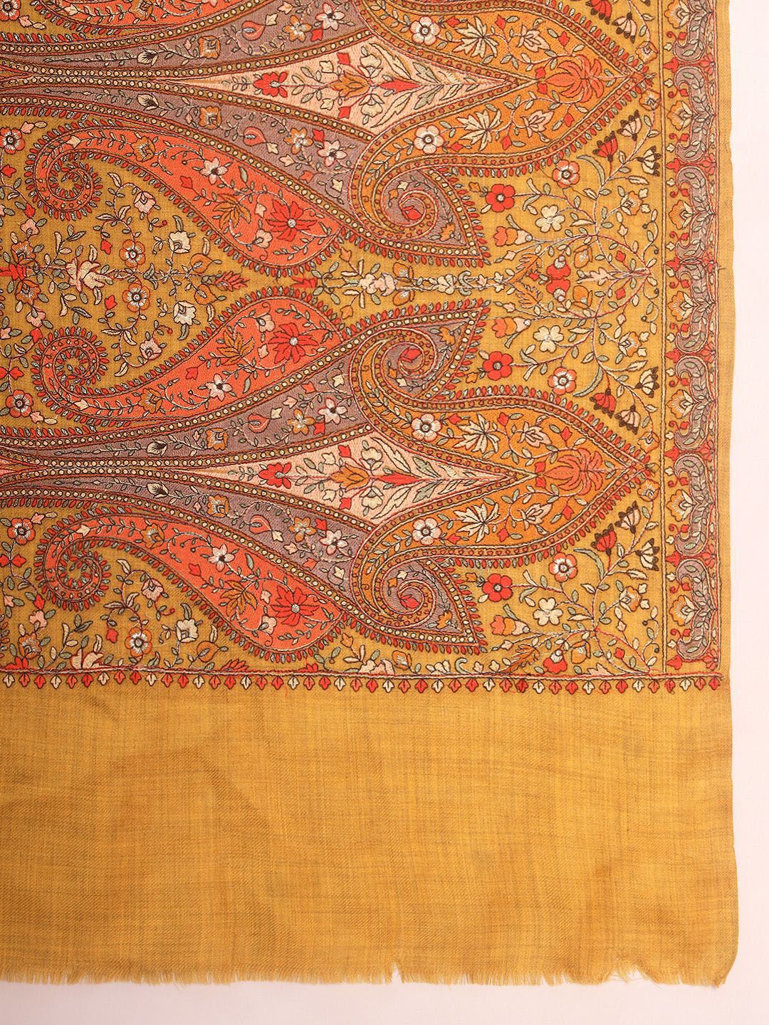 Dhiyona PA Paisley Embroidered Mahnoor Pure Wool Shawl