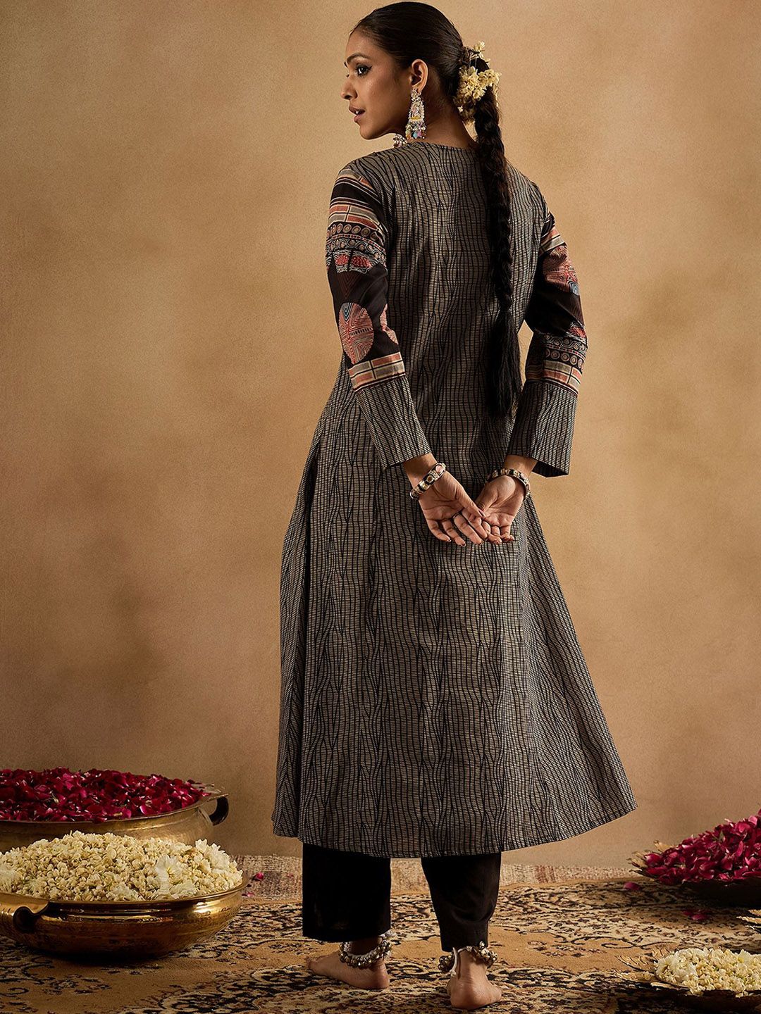 Dhiyona IE Printed Square Neck Pure Cotton Tunic With Trouser