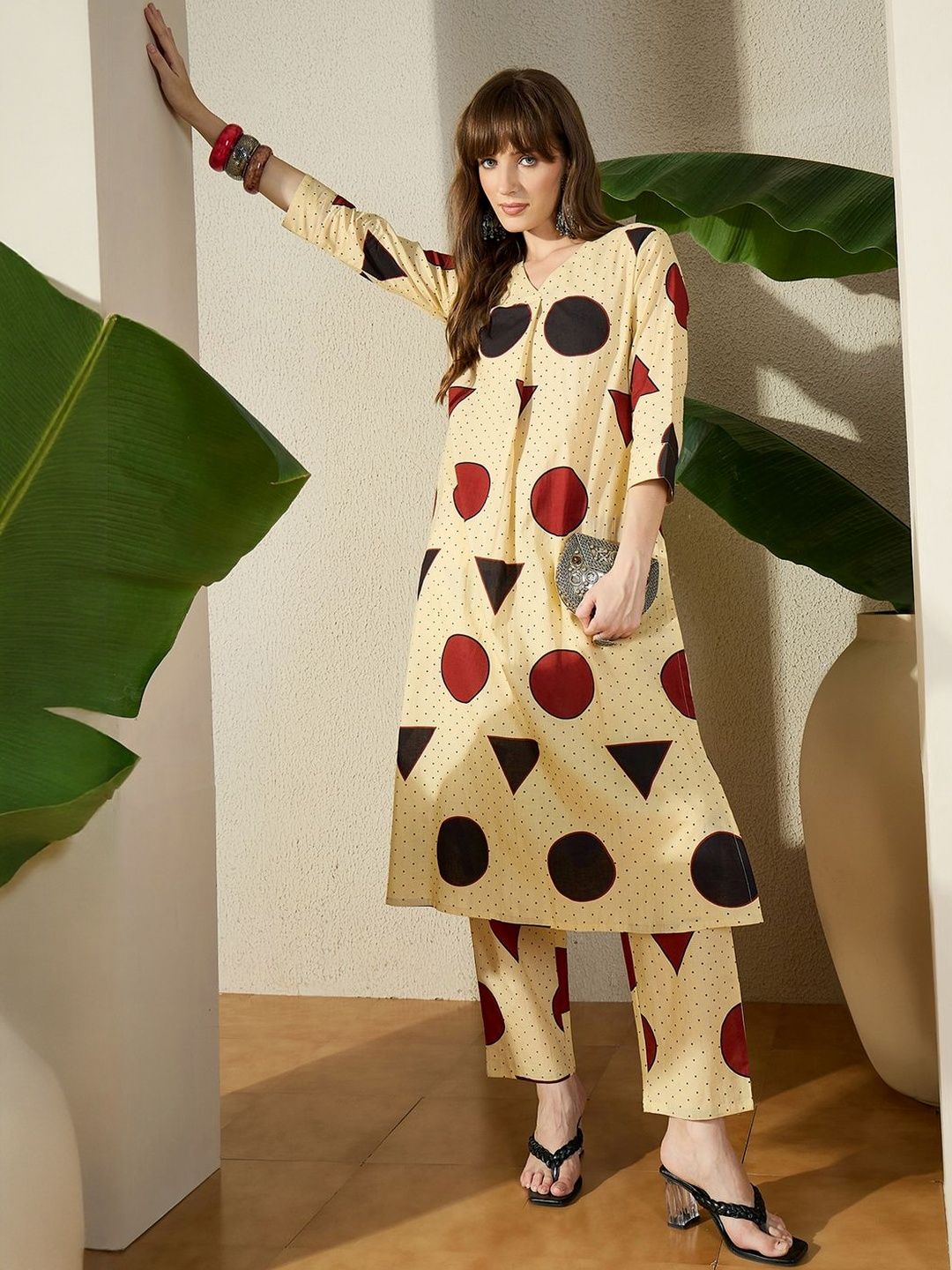 Women Printed Regular Pure Cotton Kurta with Trousers