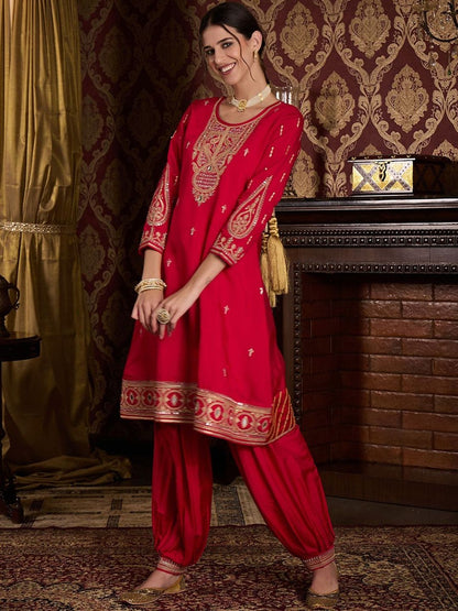 Dhiyona CH Embroidered Kurta with Salwar and Dupatta