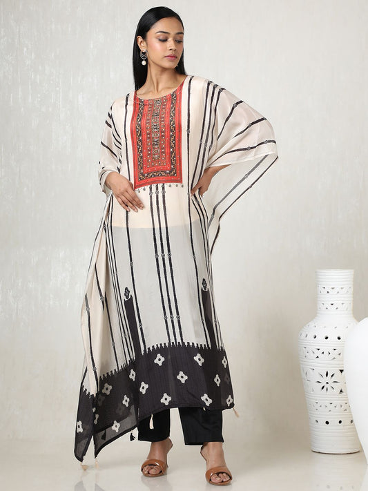 Dhiyona SO Women's Women Printed Regular Sequinned Kurta with Trousers