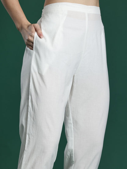 Dhiyona IE Printed Pure Cotton Tunic & Trouser Co-Ords Set