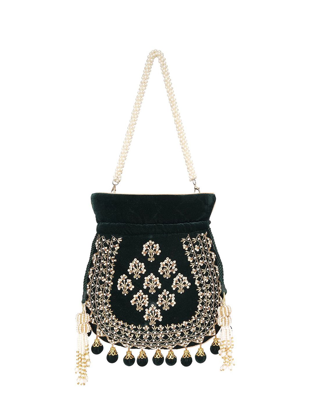 Dhiyona NR Floral Embroidered Potli Clutch