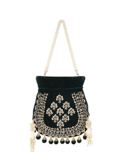 Dhiyona NR Floral Embroidered Potli Clutch