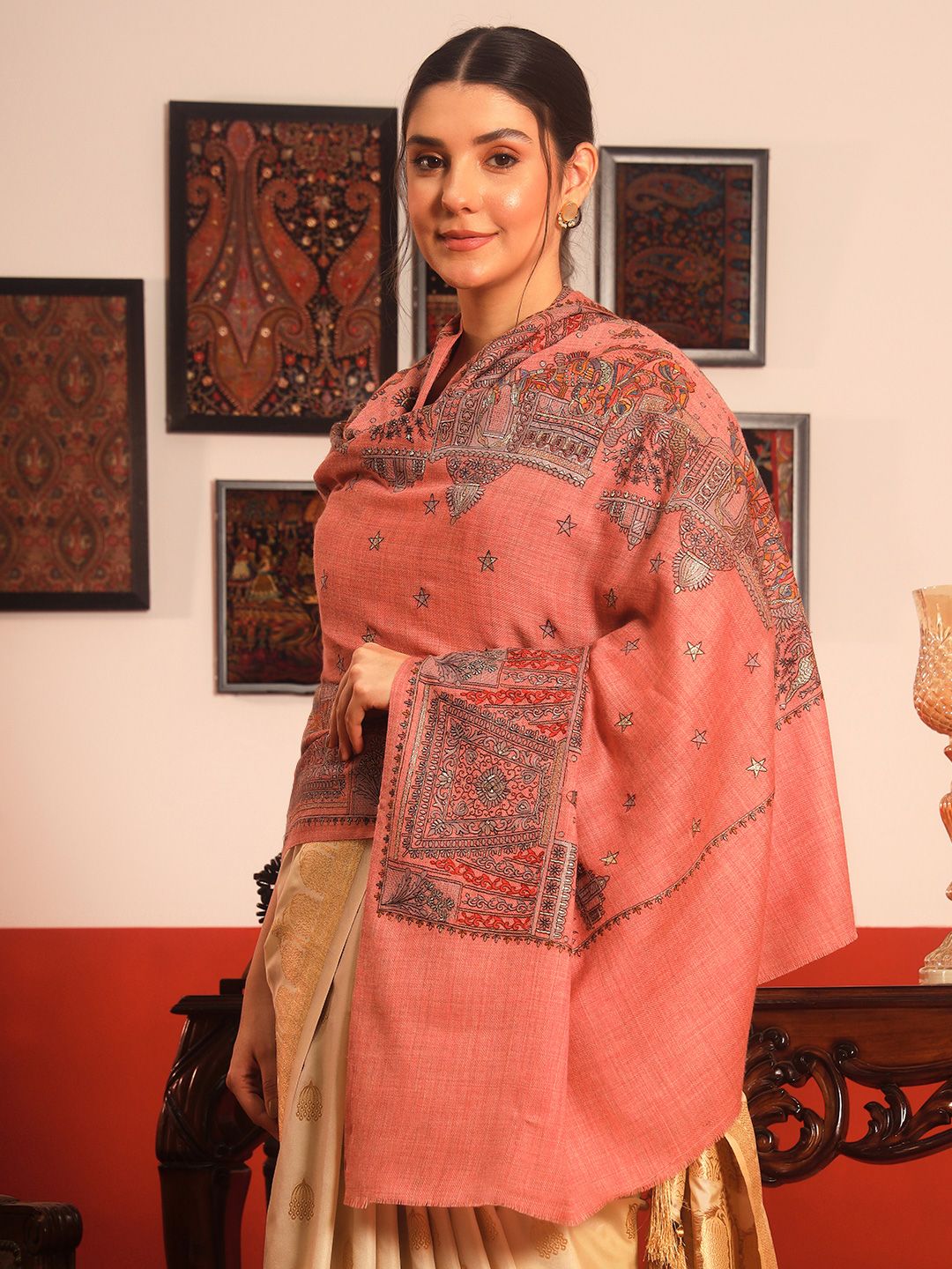 Dhiyona PA Paisley Embroidered Shawl