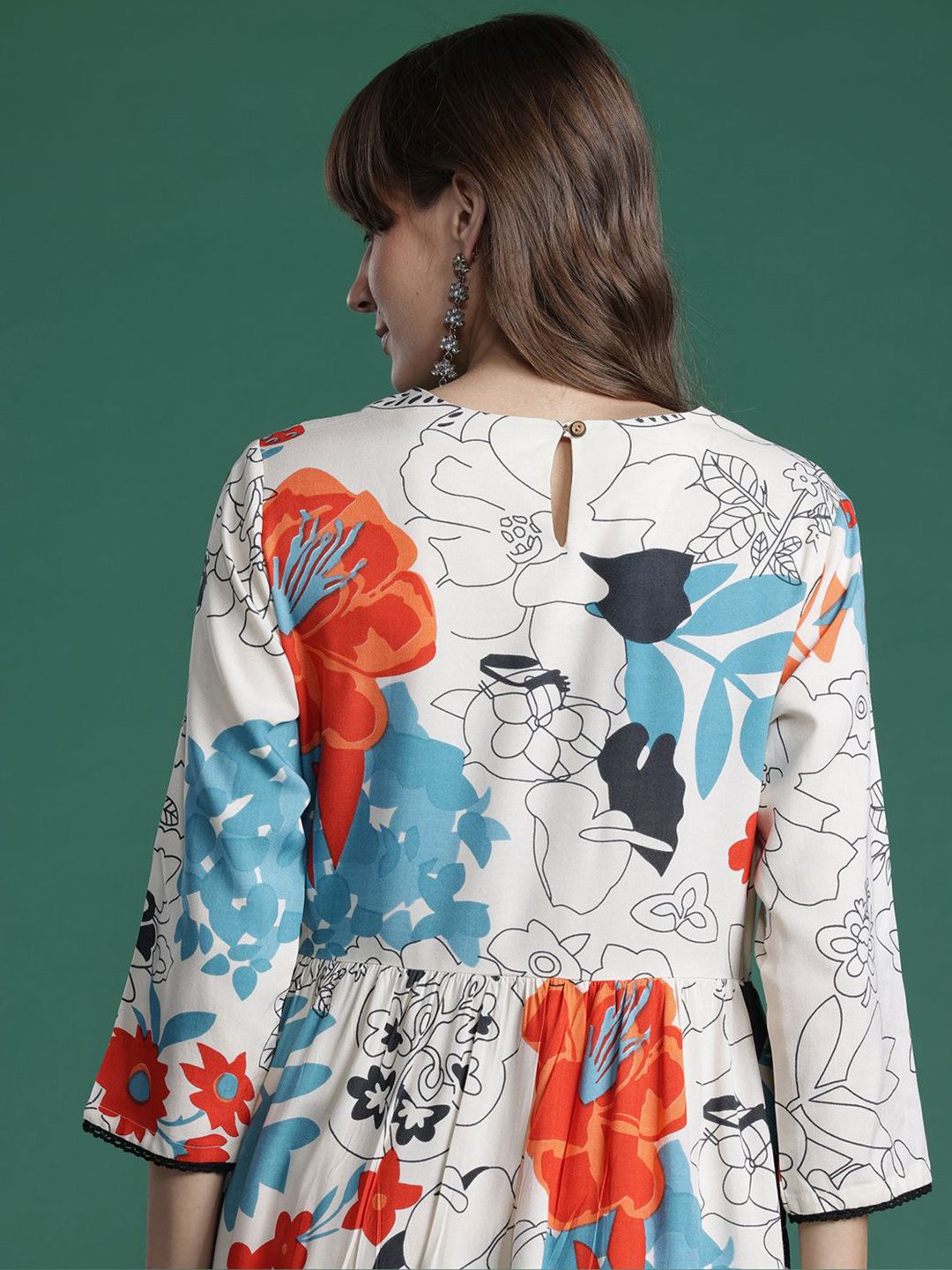 Dhiyona IE Printed Straight Tunic & Trousers Co-Ord Set