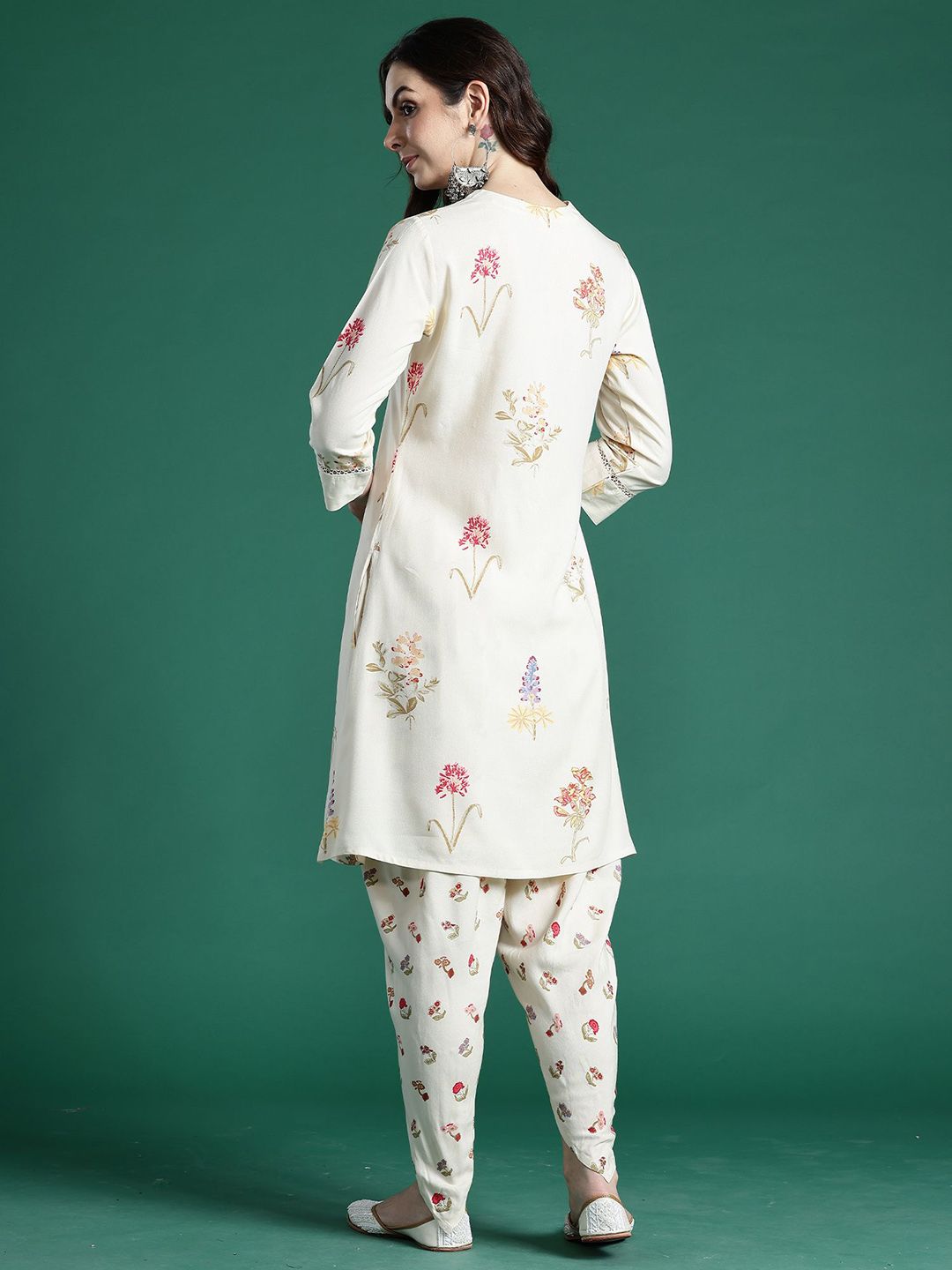 Dhiyona IE Printed A-Line Tunic With Trousers Co-Ords
