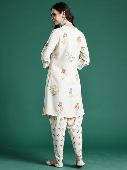 Dhiyona IE Printed A-Line Tunic With Trousers Co-Ords