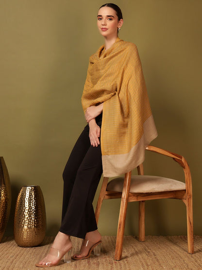 Dhiyona PA Striped Woven Design Woollen Reversible Shawl
