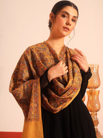 Dhiyona PA Rangrez Paisley Embroidered Woolen Shawl
