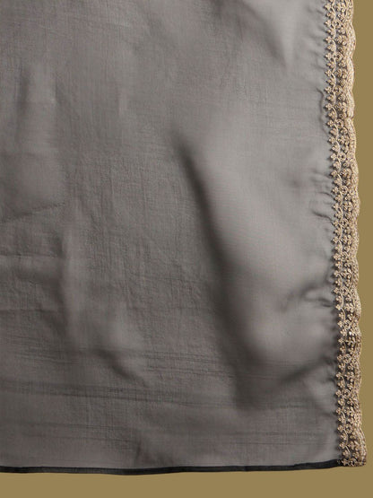 Ethnic Motifs Embroidered Panelled Kurta With Trousers & Dupatta