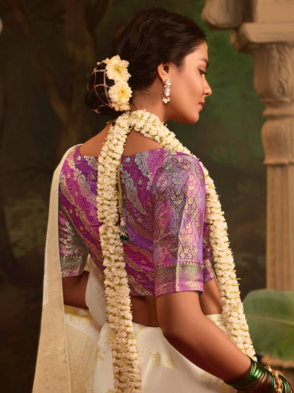 Dhiyona KM Women Crepe Silk Fabric Cream Color Excellent Sareecrepe Silk Fabric Cream