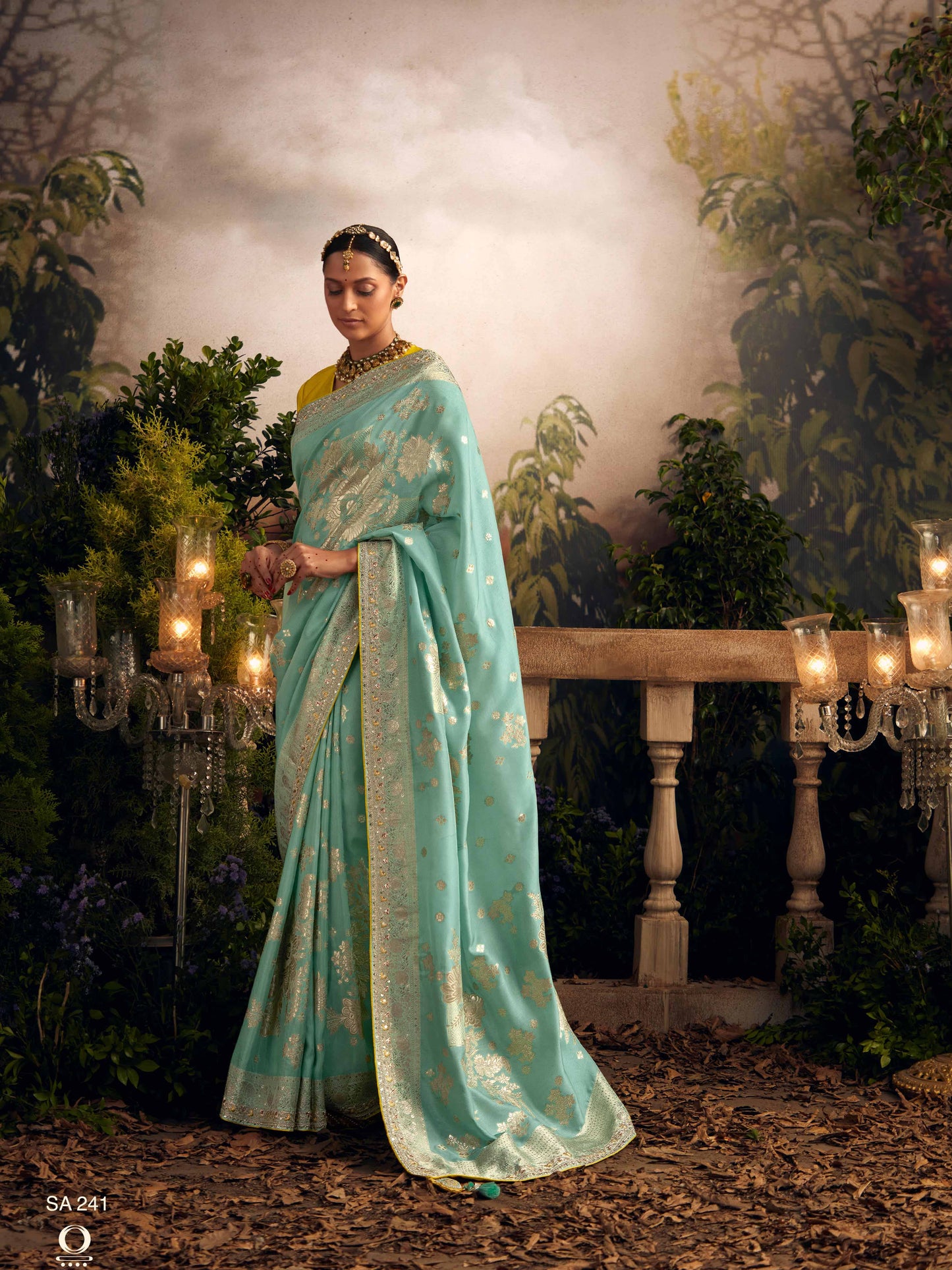 Dhiyona KM Women Elegant Green Silk Saree With Contrast Yellow Blouse