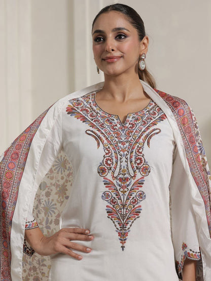 Women Ethnic Motifs Embroidered Regular Kurta with Palazzos & Dupatta