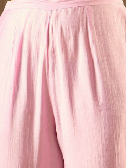 Ethnic Motifs Embroidered Straight Kurta With Trousers & Dupatta