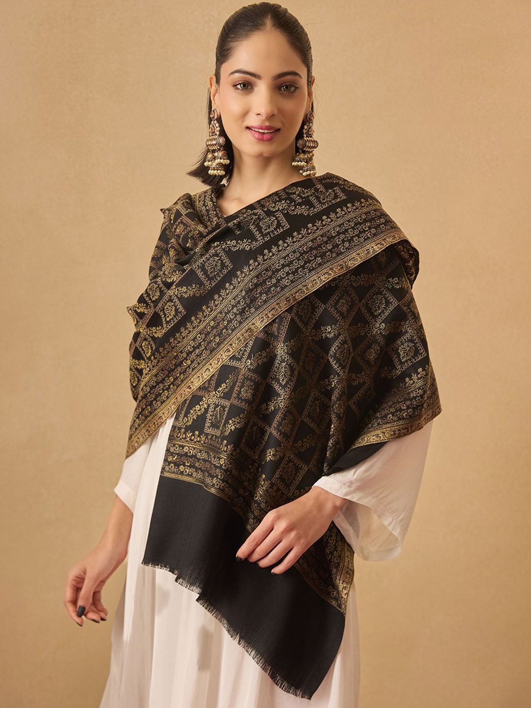 Dhiyona PA Ethnic Motifs Woven Design Mahtab Jamawar Shawl
