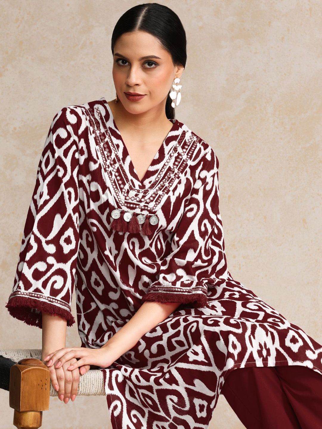 Dhiyona VA Women'sFloral Printed Pure Cotton Kurta with Trousers