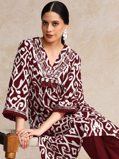 Dhiyona VA Women'sFloral Printed Pure Cotton Kurta with Trousers