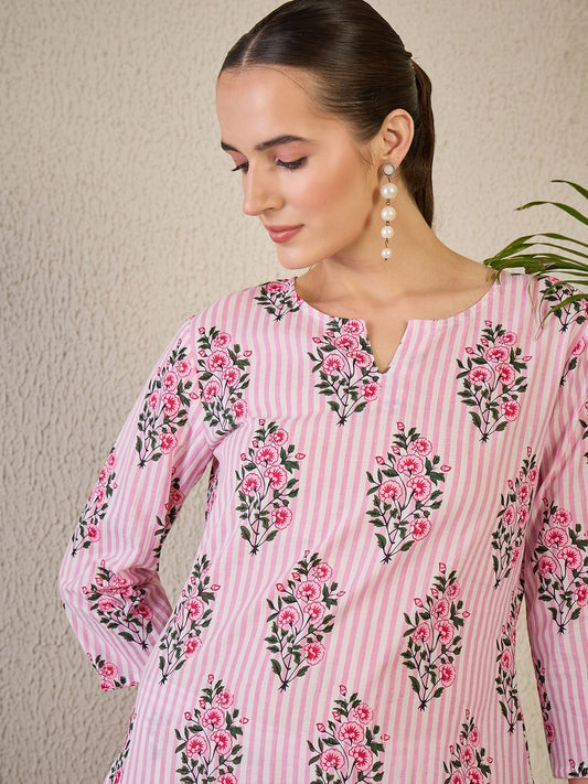 Dhiyona IE Women Pure Cotton Printed Top & Trousers Co-Ords