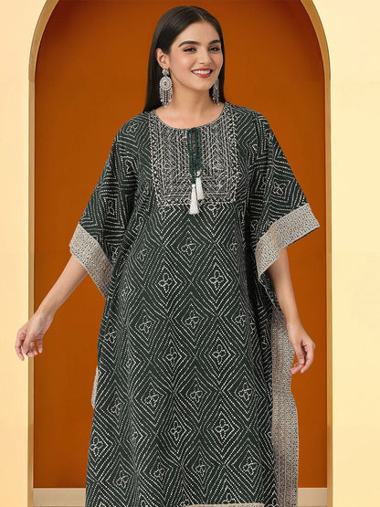 Dhiyona IS Women's Women Ethnic Motifs Printed Regular Kurta with Trousers & With Dupatta